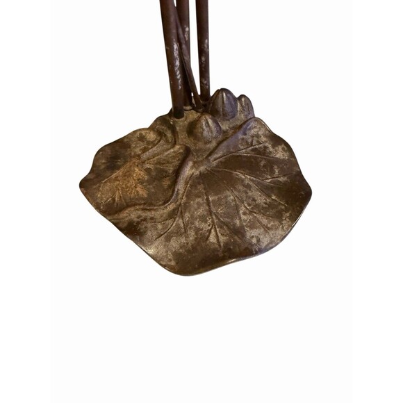 Vintage Tiffany Style Lily Pad Table Lamp, 3 Arm. No Shades.  Tested - Works - Picture 2 of 10